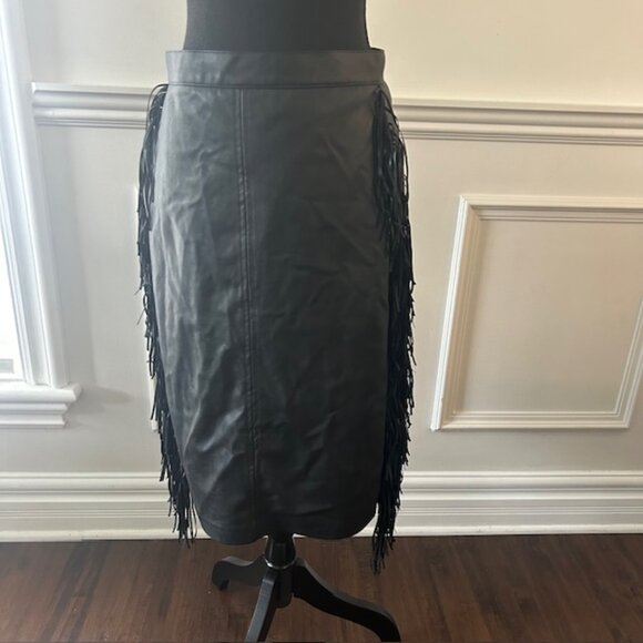 H & M Coated Skirt with Fringe - Picture 2 of 6